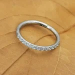 piercing titanio anallergico certificato ring t009 zirconia