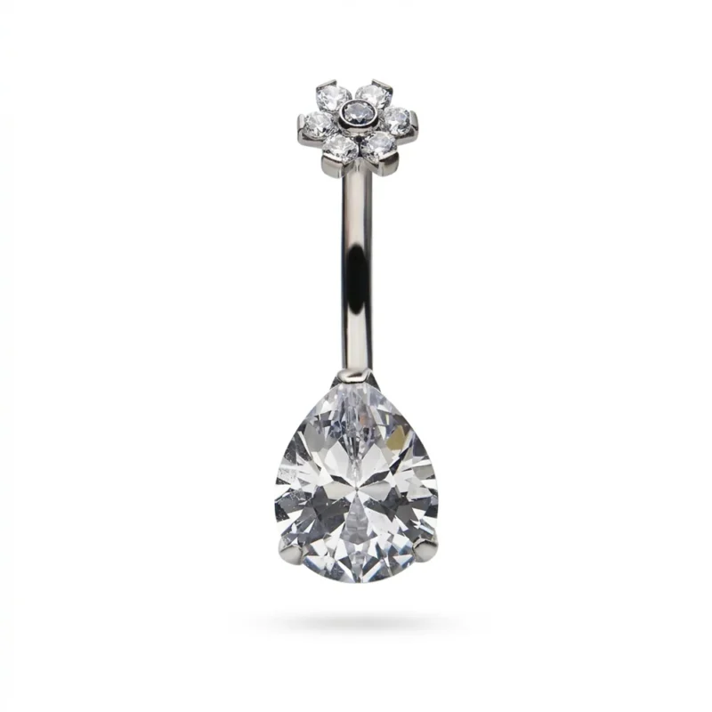 Piercing navel ombelico_bianco